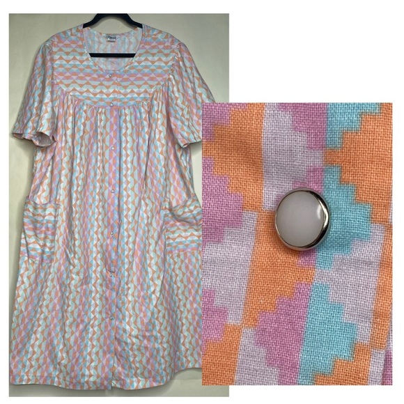 Vintage Other - Vintage Southwest Pastel House Dress Cotton Nightgown Lounge Sz XL by Yakko